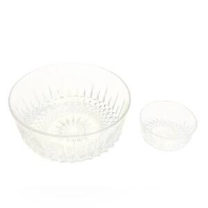 Vtg Arcoroc France Set of 2 Clear Crystal Cavalier Star Cut Glass Serving Bowls